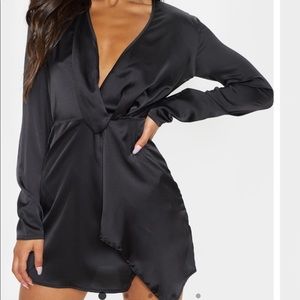 COPY - Satin long sleeve wrap dress